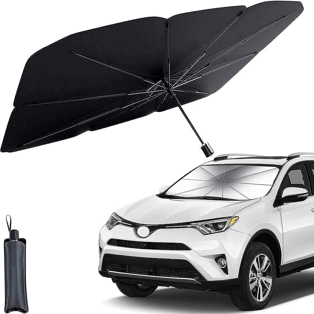 Car Sun Shade Windshield Cover | Umbrella Windshield Sun Shade for Car Front Window | Sun Protection & Heat Insulation Foldable Sun Shade | Full Cover Sun Shade for Most Vehicles GenzVybs
