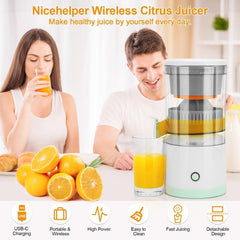 Electric Citrus Juicer Machine, Wireless Citrus Press Juicer, Manual Mosambi Juice Maker, Instant Juice Machine For Fruits, Mini Portable Juicers, 200ml Capacity - 45 Watts Multi GenzVybs
